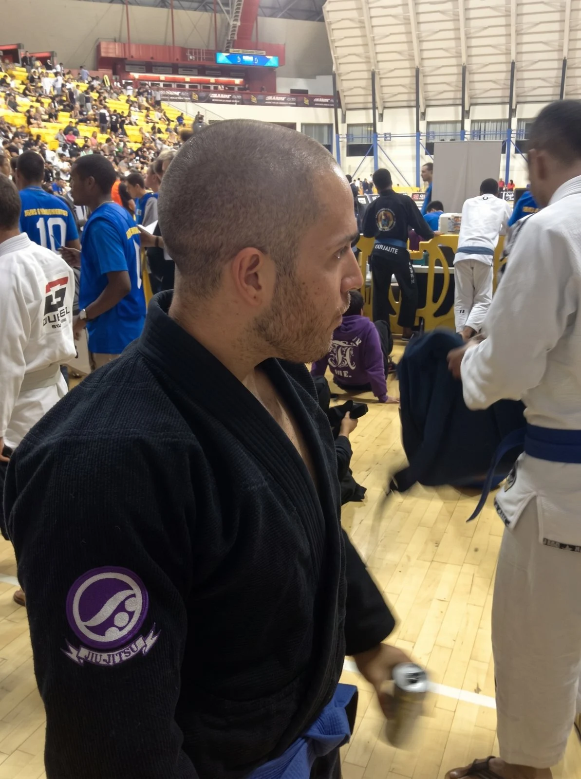 Dan in his gi at a jiu-jitsu tournament
